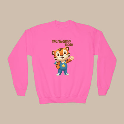 Comfy Kids Sweatshirt - Trustworthy Tiger