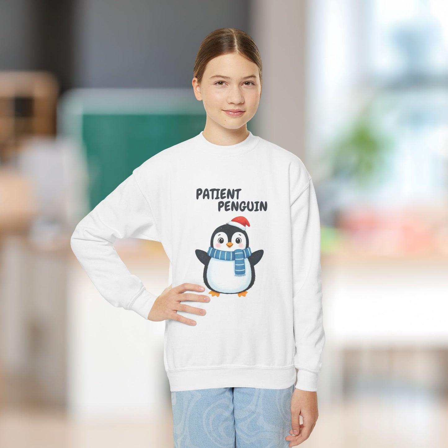 Comfy Kids Sweatshirt - Patient Penguin