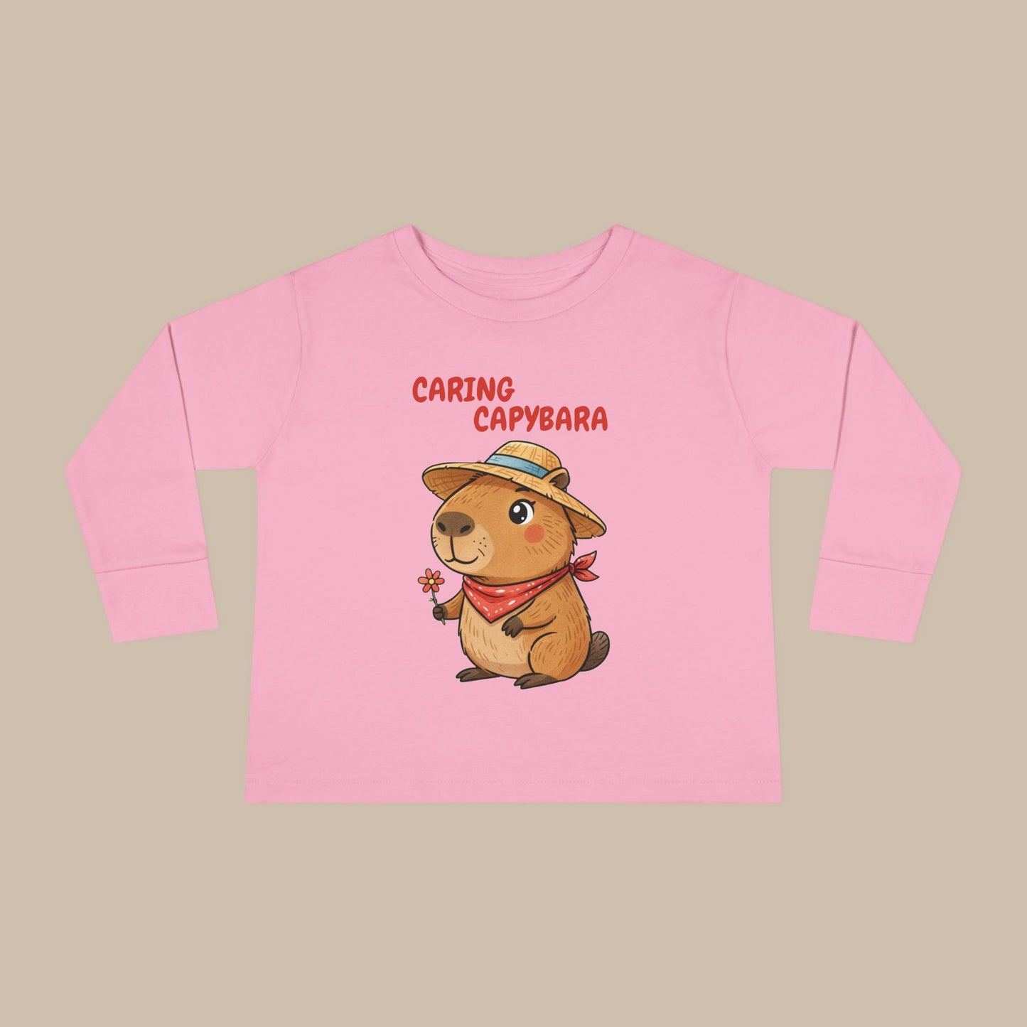 Toddler Long Sleeve Tee - Caring Capybara