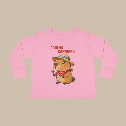 Toddler Long Sleeve Tee - Caring Capybara