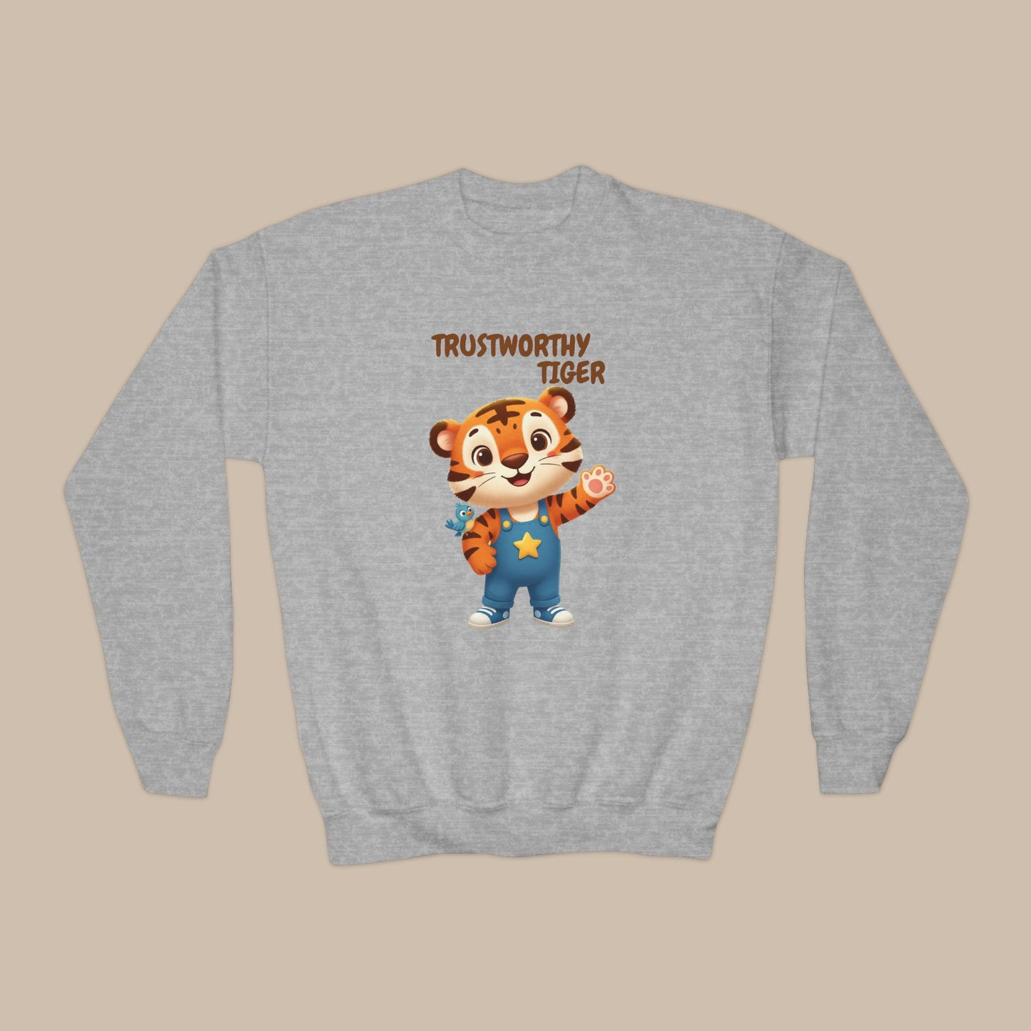 Comfy Kids Sweatshirt - Trustworthy Tiger