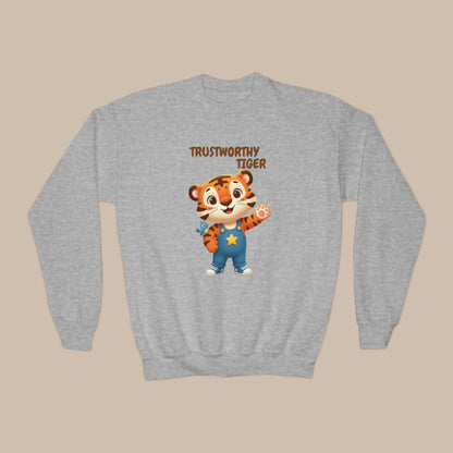 Comfy Kids Sweatshirt - Trustworthy Tiger