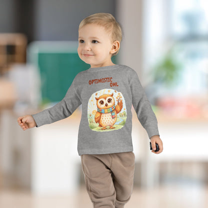 Toddler Long Sleeve Tee - Optimistic Owl