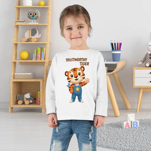 Toddler Long Sleeve Tee - Trustworthy Tiger
