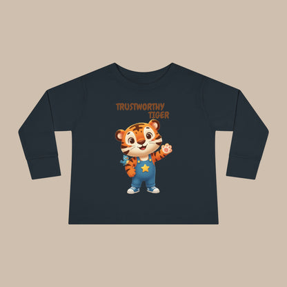 Toddler Long Sleeve Tee - Trustworthy Tiger