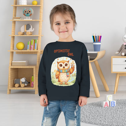 Toddler Long Sleeve Tee - Optimistic Owl