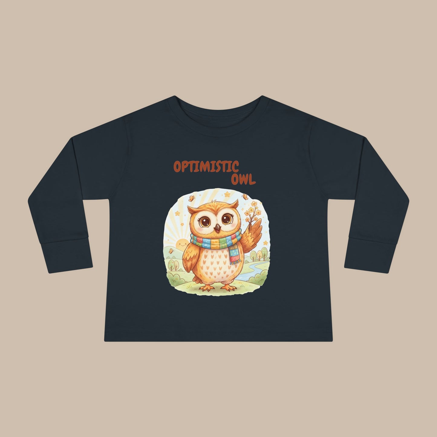 Toddler Long Sleeve Tee - Optimistic Owl