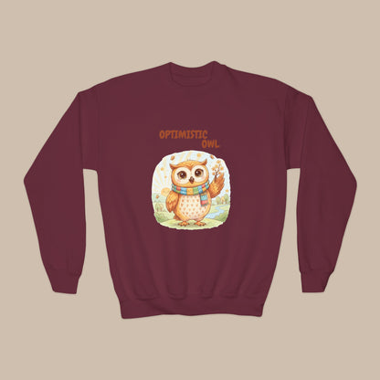 Comfy Kids Sweatshirt - Optimistic Owl