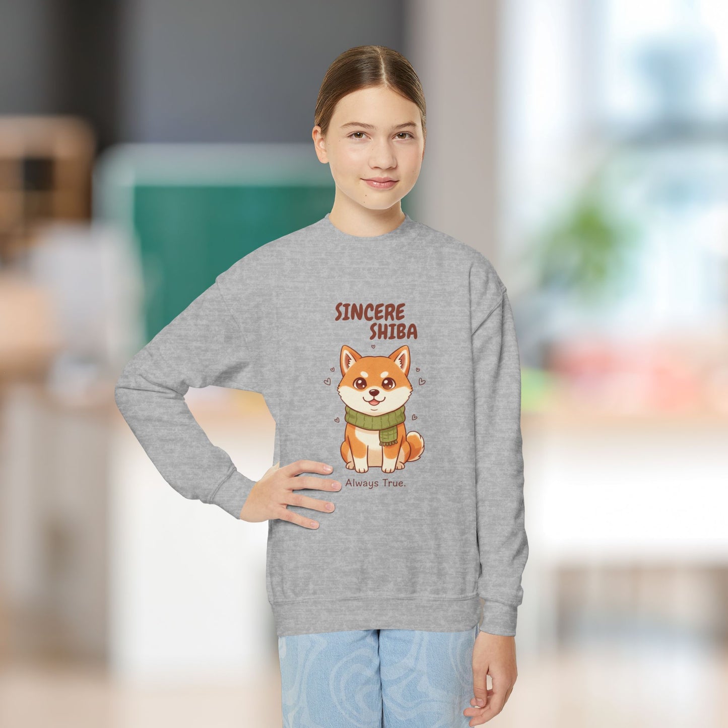 Comfy Kids Sweatshirt - Sincere Shiba - Always True