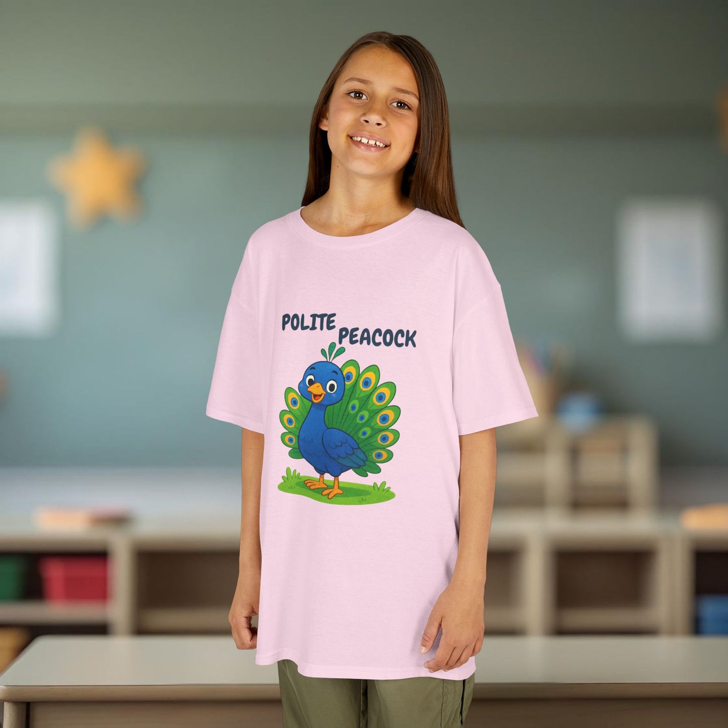 Comfy Kids Tee - Polite Peacock