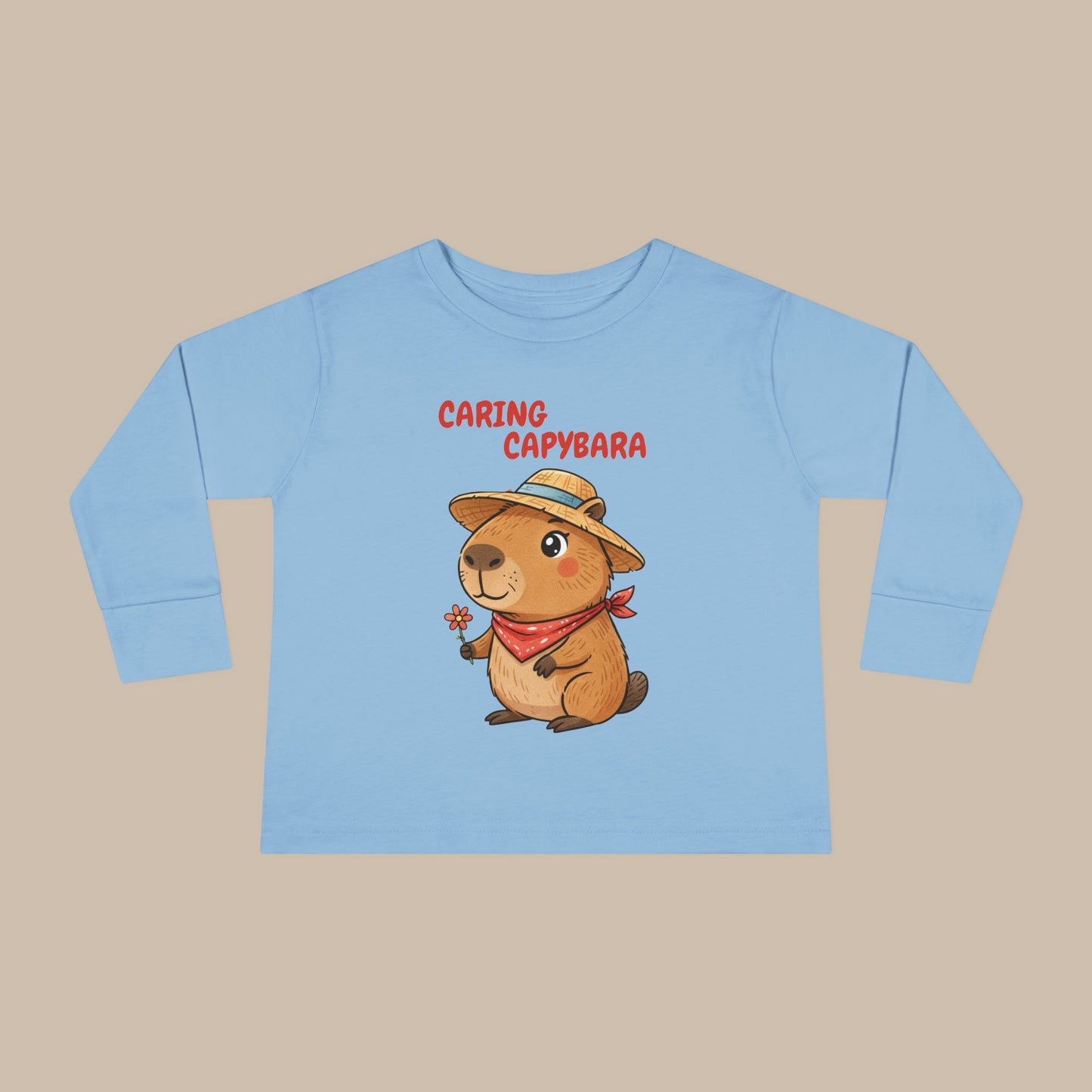Toddler Long Sleeve Tee - Caring Capybara