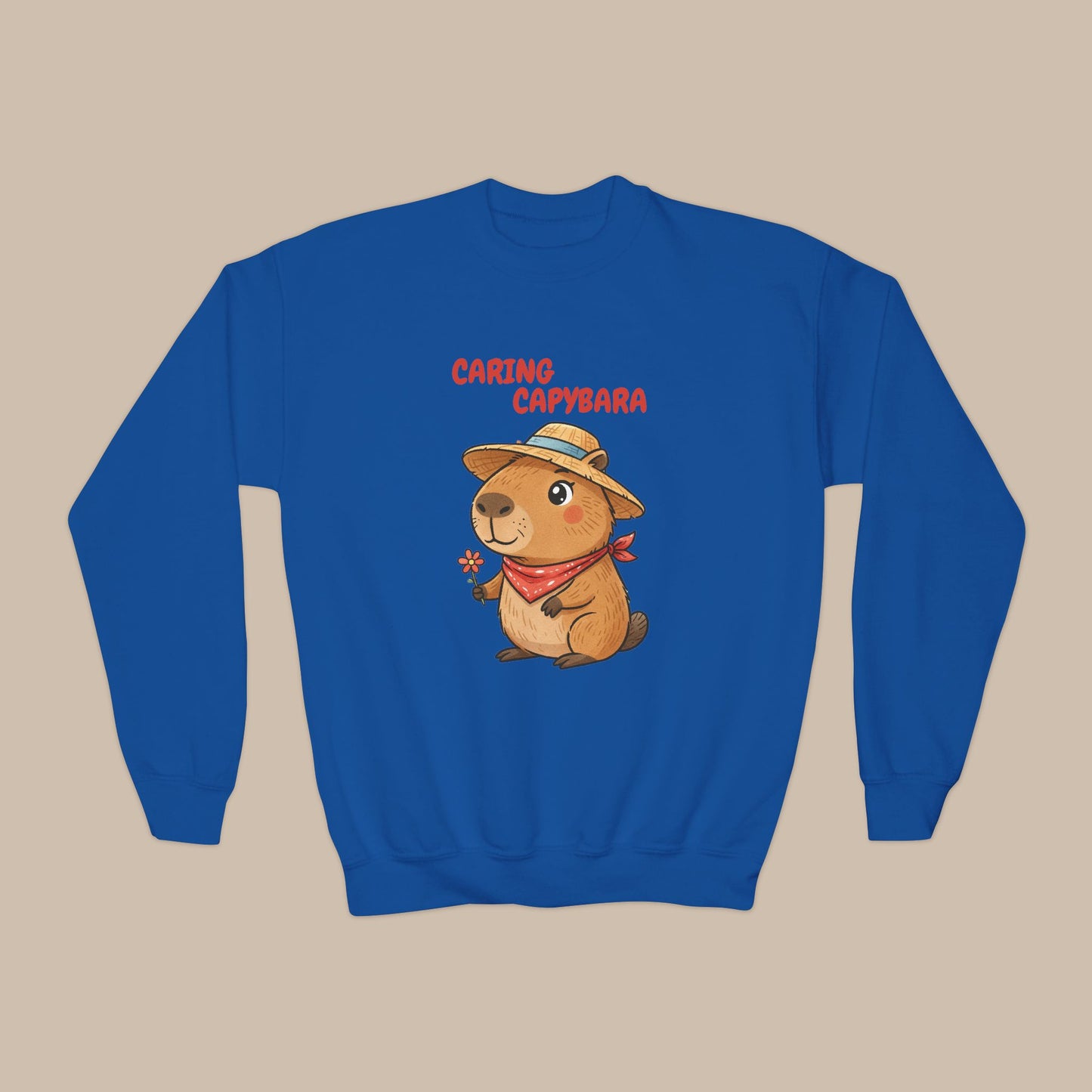 Comfy Kids Sweatshirt - Caring Capybara