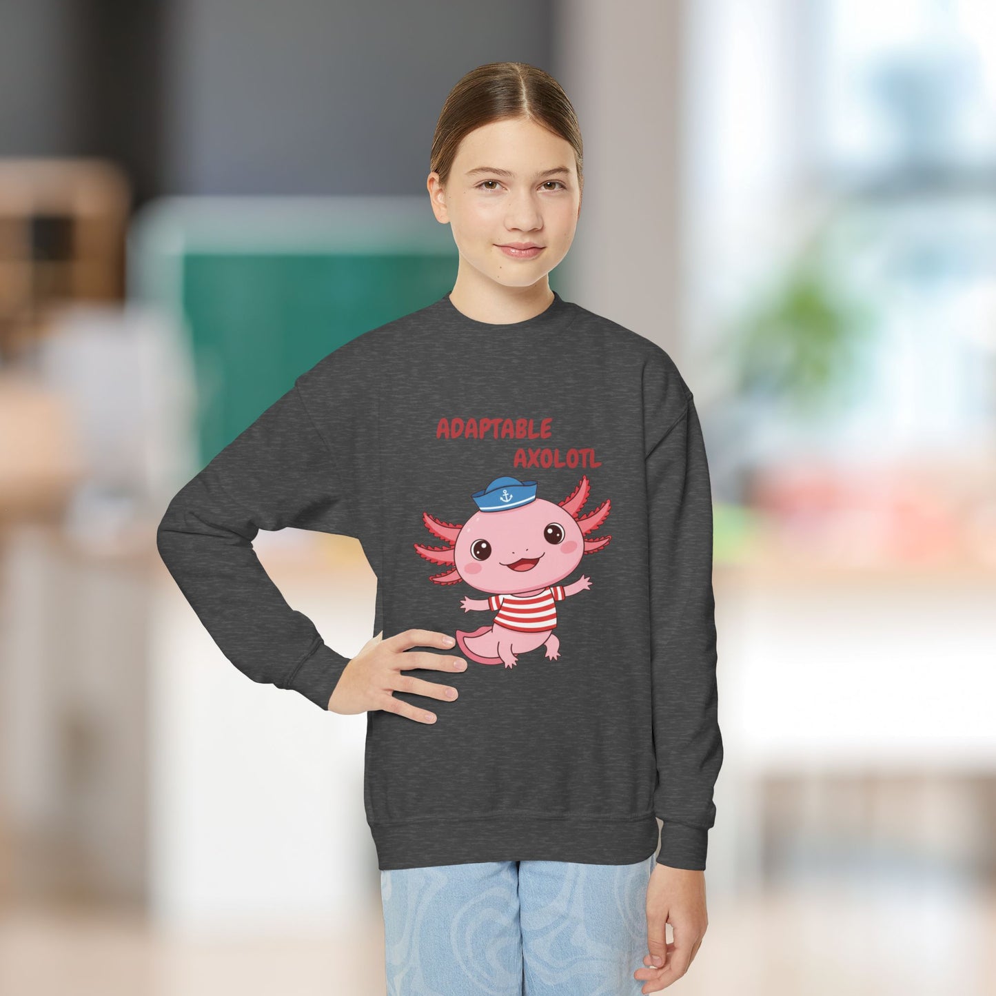 Comfy Kids Sweatshirt - Adaptable Axolotl