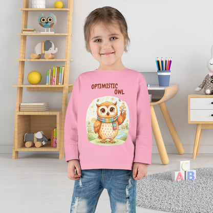 Toddler Long Sleeve Tee - Optimistic Owl