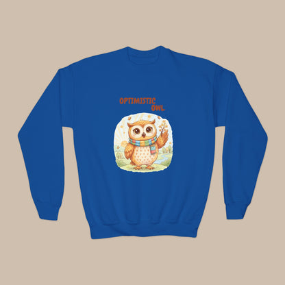 Comfy Kids Sweatshirt - Optimistic Owl
