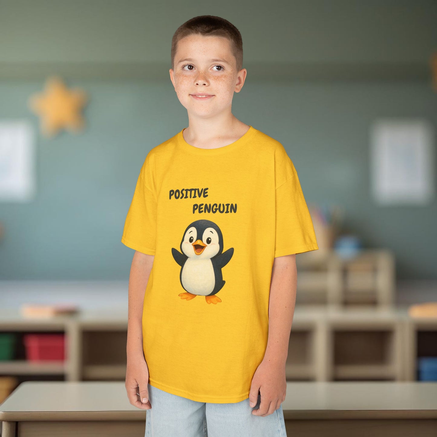 Comfy Kids Tee - Positive Penguin