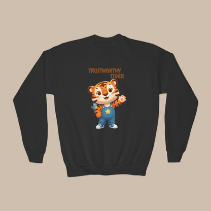 Comfy Kids Sweatshirt - Trustworthy Tiger