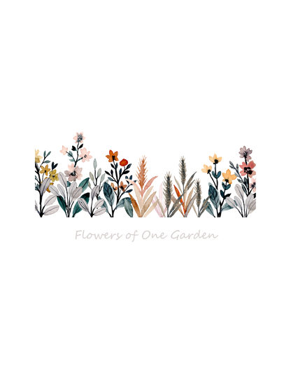 Women's Low Top Sneakers - Flowers of One Garden