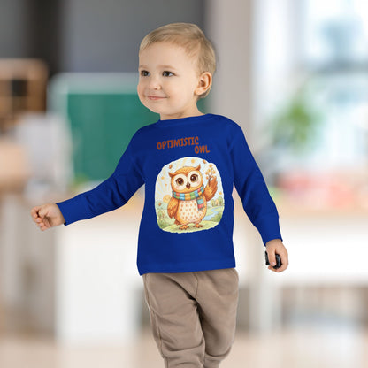 Toddler Long Sleeve Tee - Optimistic Owl