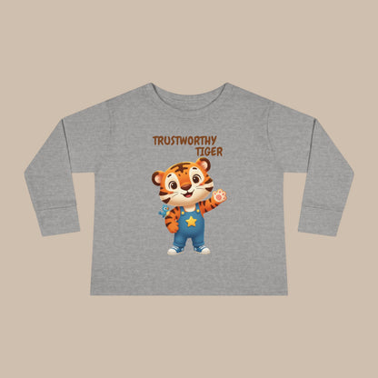 Toddler Long Sleeve Tee - Trustworthy Tiger