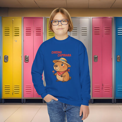 Comfy Kids Sweatshirt - Caring Capybara