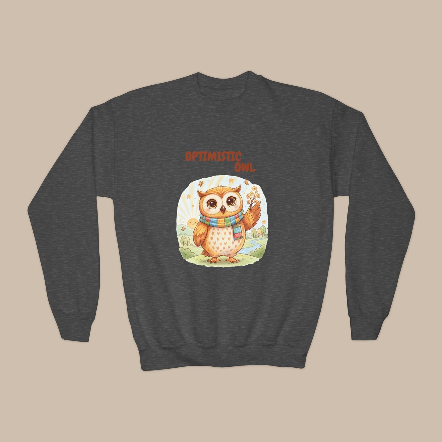 Comfy Kids Sweatshirt - Optimistic Owl