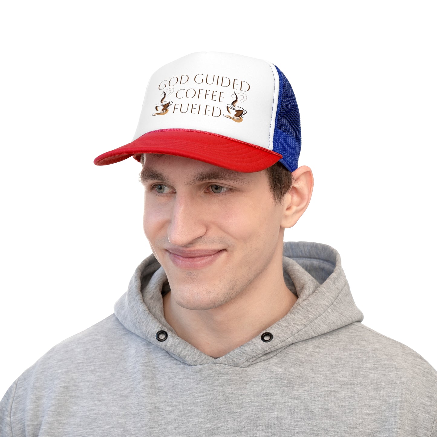 Trucker Cap - God Guided, Coffee Fueled
