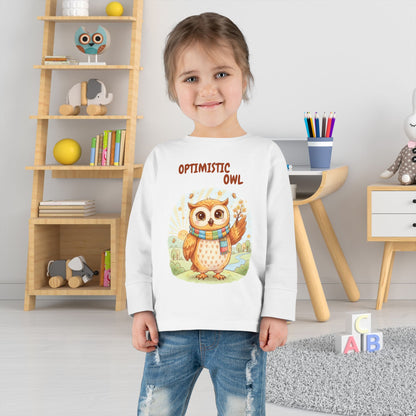 Toddler Long Sleeve Tee - Optimistic Owl