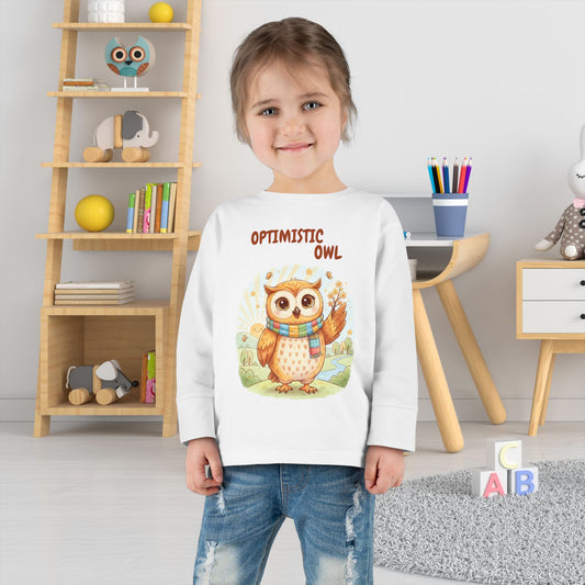 Toddler Long Sleeve Tee - Optimistic Owl