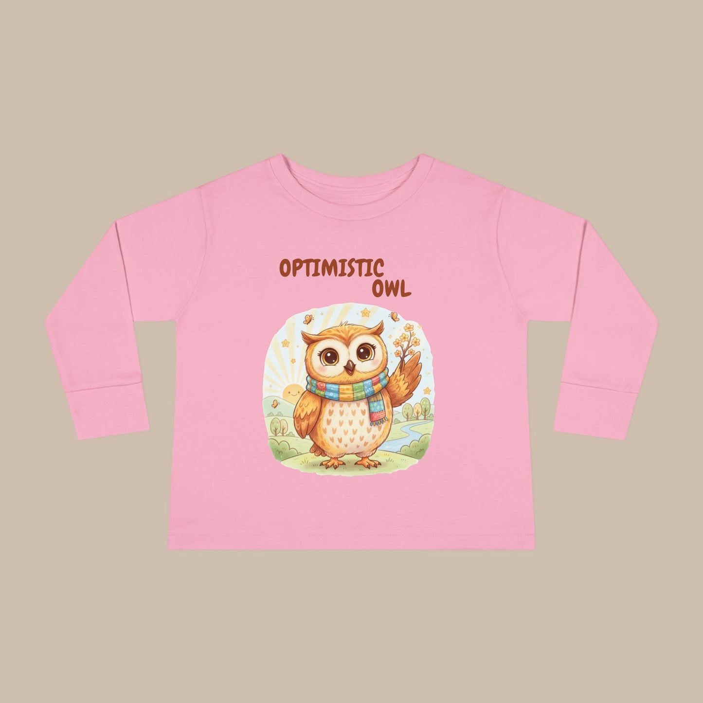 Toddler Long Sleeve Tee - Optimistic Owl
