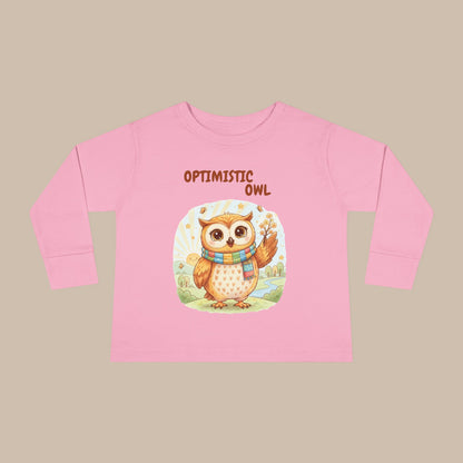 Toddler Long Sleeve Tee - Optimistic Owl