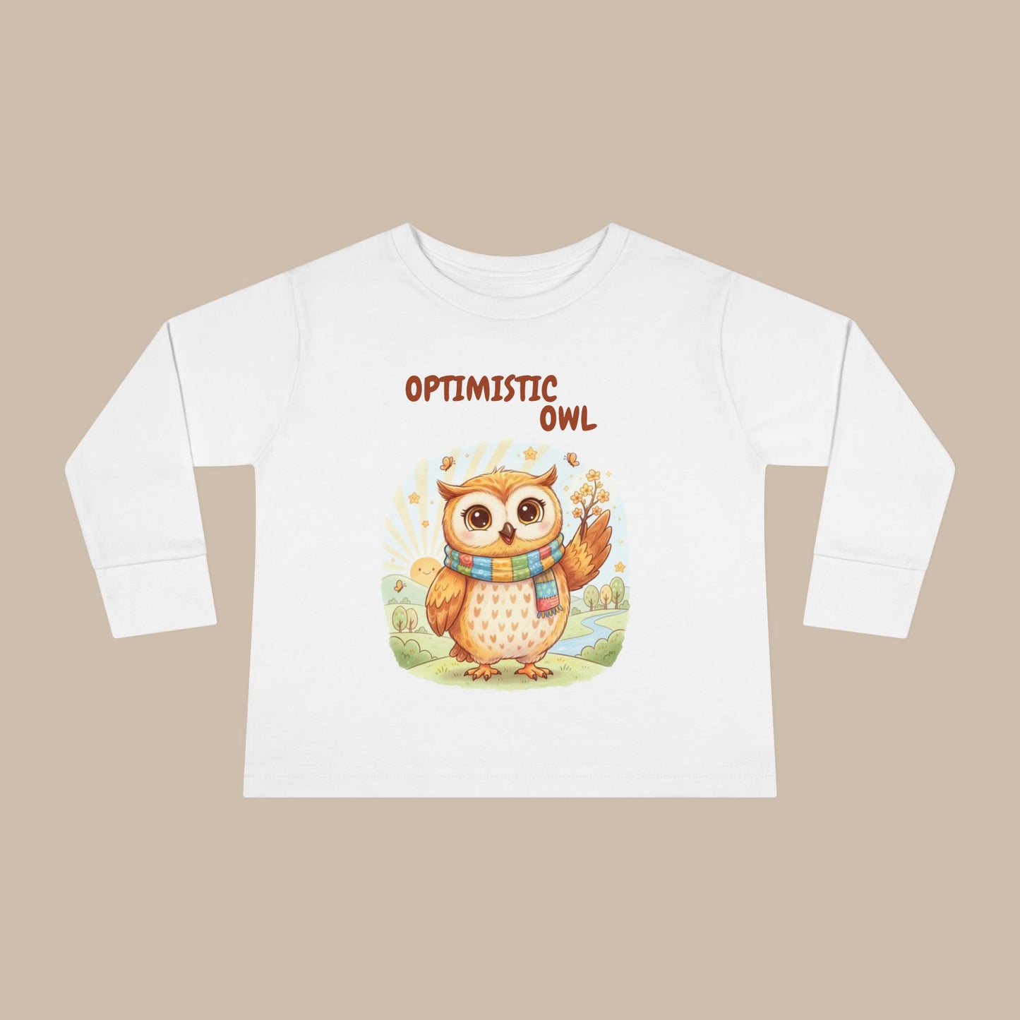 Toddler Long Sleeve Tee - Optimistic Owl