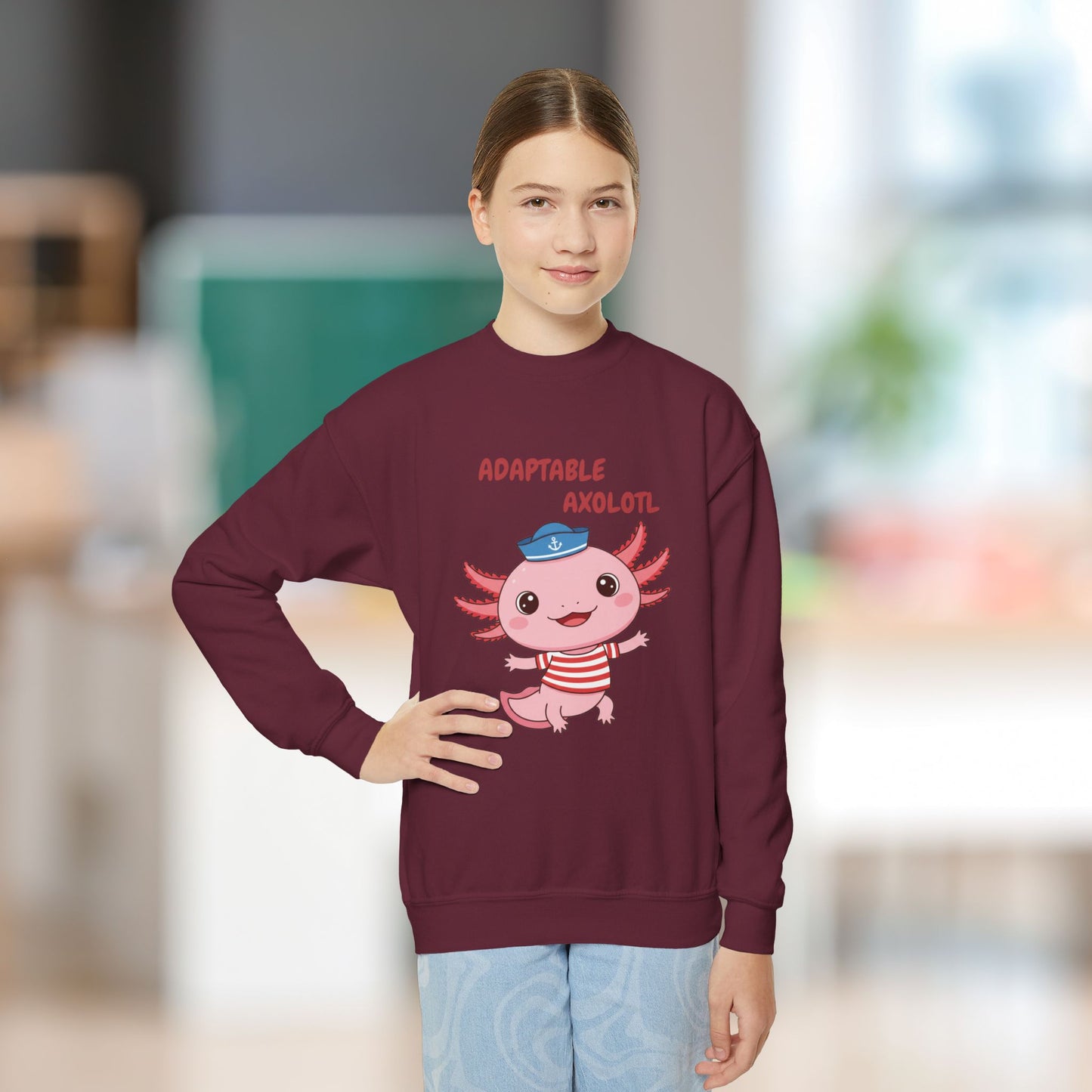 Comfy Kids Sweatshirt - Adaptable Axolotl
