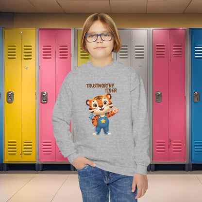 Comfy Kids Sweatshirt - Trustworthy Tiger
