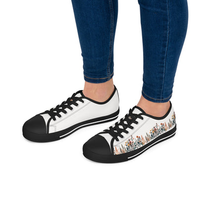 Women's Low Top Sneakers - Flowers of One Garden