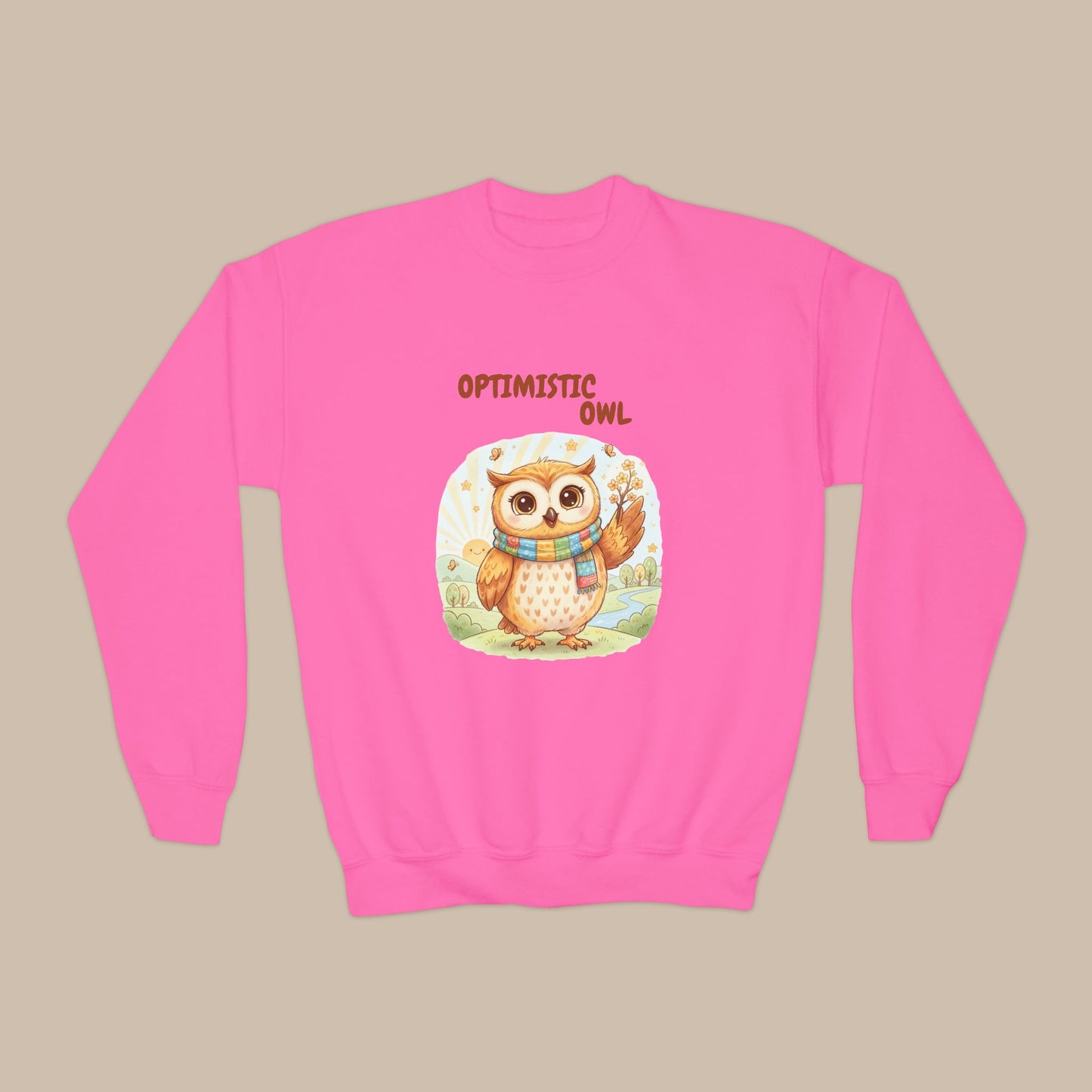 Comfy Kids Sweatshirt - Optimistic Owl