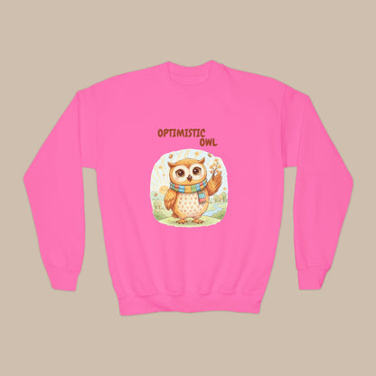 Comfy Kids Sweatshirt - Optimistic Owl