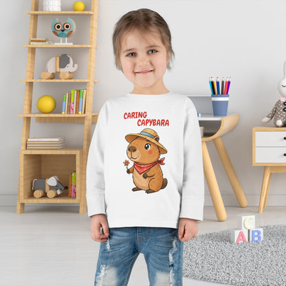 Toddler Long Sleeve Tee - Caring Capybara