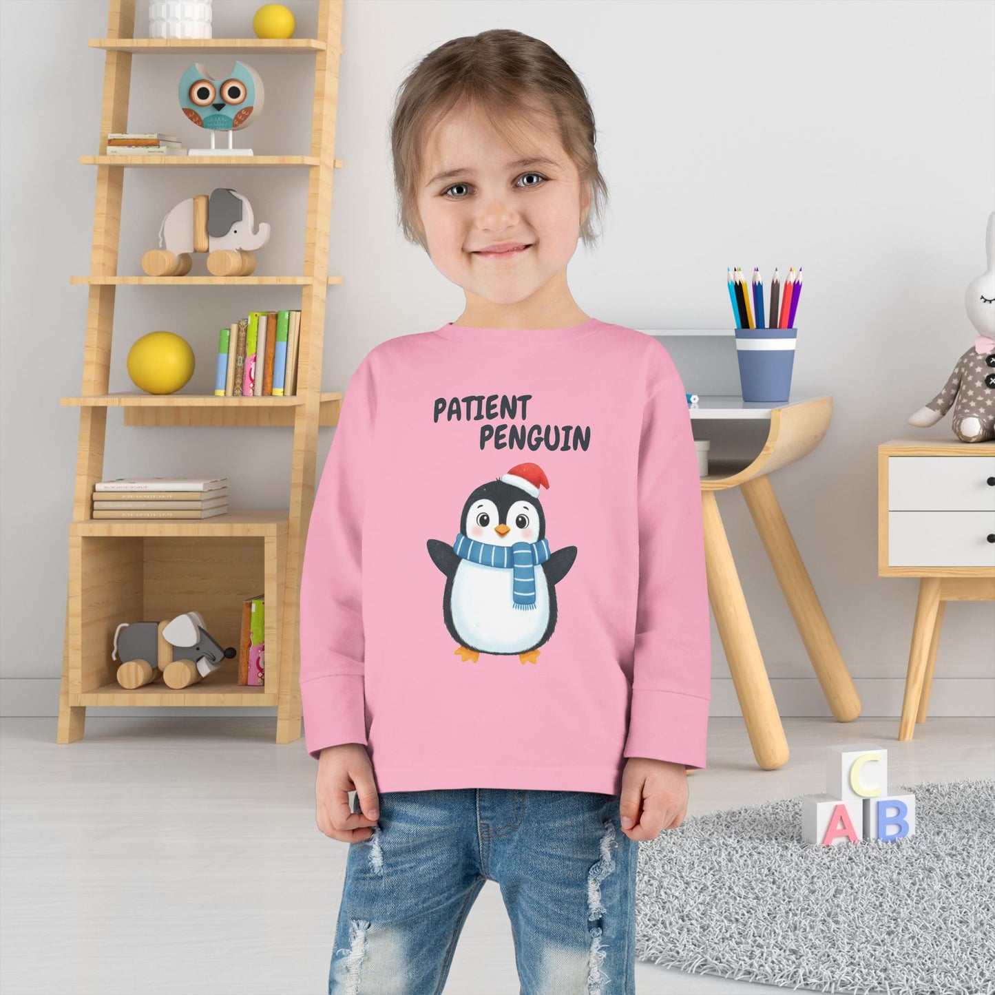 Toddler Long Sleeve Tee - Patient Penguin