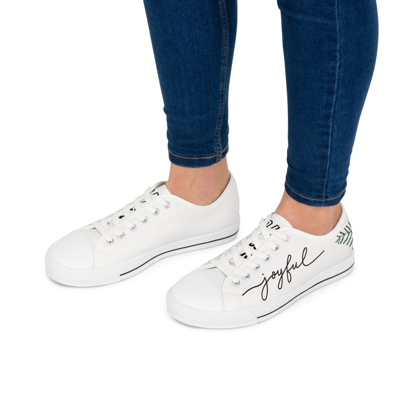 Women's Low Top Sneakers - Joy Gives Us Wings to Fly