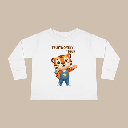 Toddler Long Sleeve Tee - Trustworthy Tiger