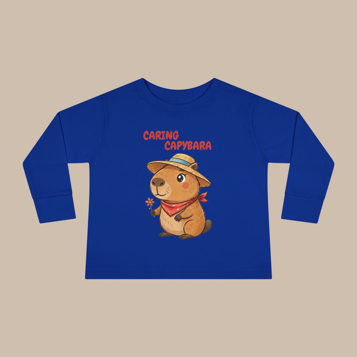 Toddler Long Sleeve Tee - Caring Capybara
