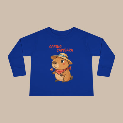 Toddler Long Sleeve Tee - Caring Capybara