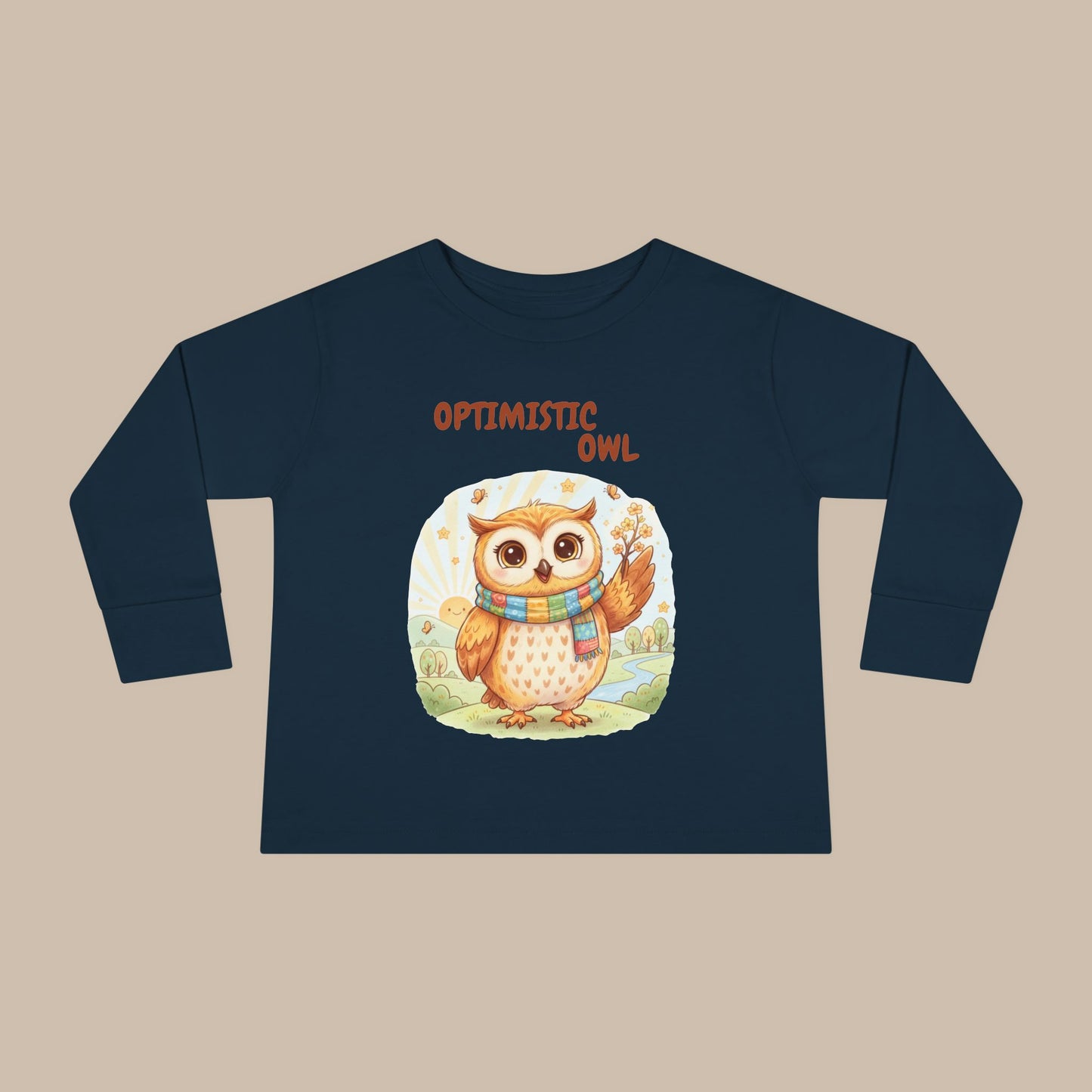 Toddler Long Sleeve Tee - Optimistic Owl