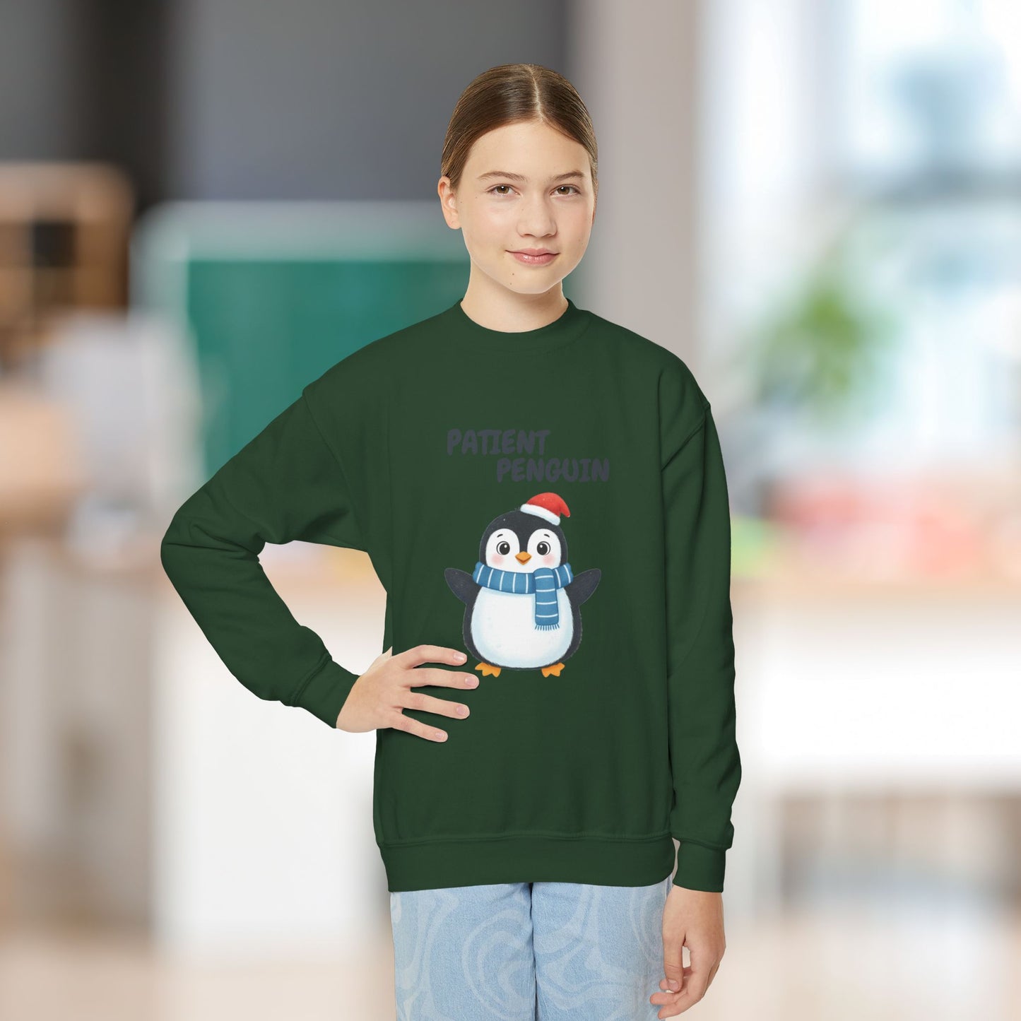 Comfy Kids Sweatshirt - Patient Penguin