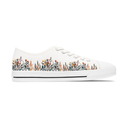 Women's Low Top Sneakers - Flowers of One Garden