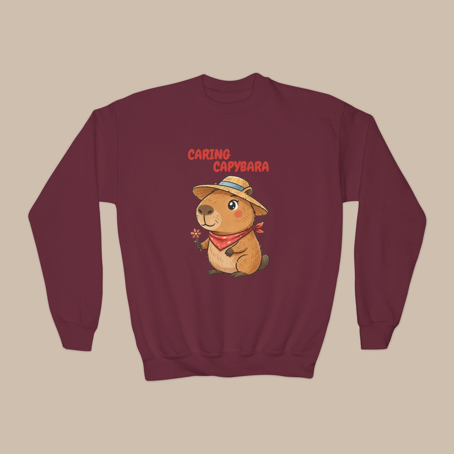 Comfy Kids Sweatshirt - Caring Capybara