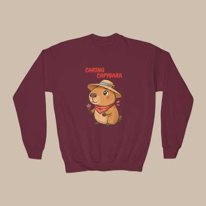 Comfy Kids Sweatshirt - Caring Capybara