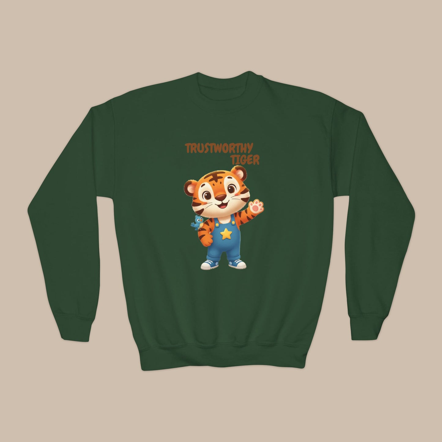 Comfy Kids Sweatshirt - Trustworthy Tiger