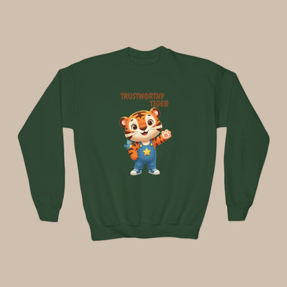 Comfy Kids Sweatshirt - Trustworthy Tiger